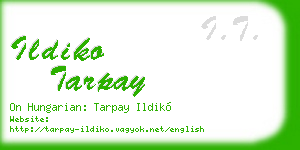 ildiko tarpay business card
